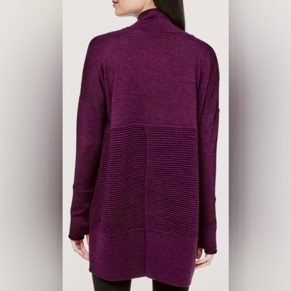 Lululemon Sz 2 Sit In Lotus Wrap II Open Cardigan Purple - Picture 2 of 8